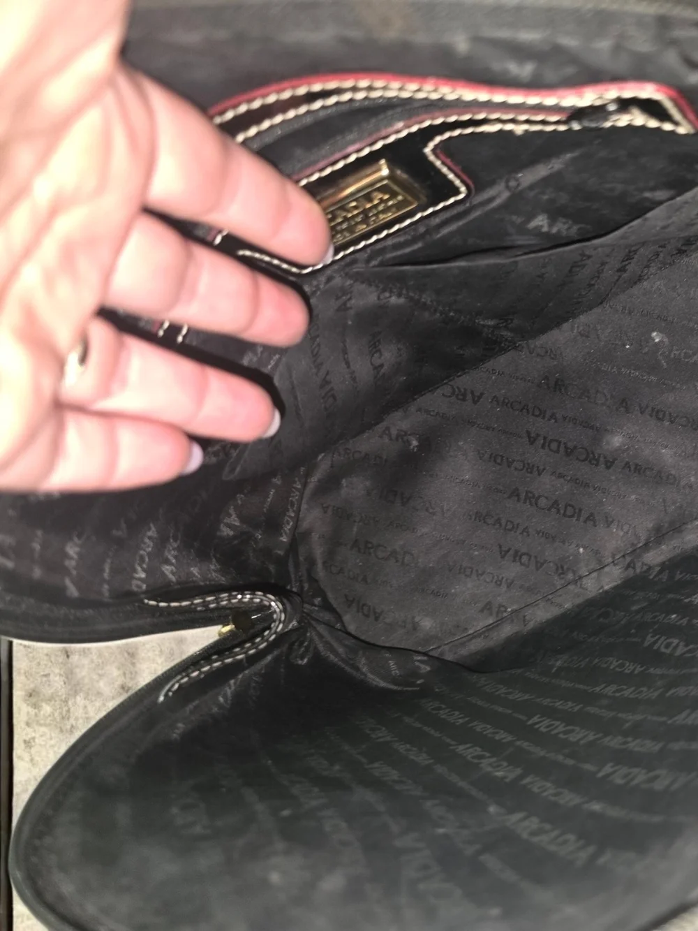 Arcadia Black Patent Satchel